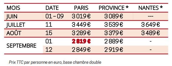 USA Il était une fois en Amérique TARIFS 2023